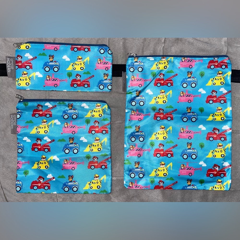Simple Modern Set of 3 PAW Patrol Snack/Storage Bags - PERFECT CONDITION